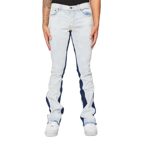 Valabasas Nebulla Stacked Jeans Dark/Light Size 30 - Picture 1 of 16